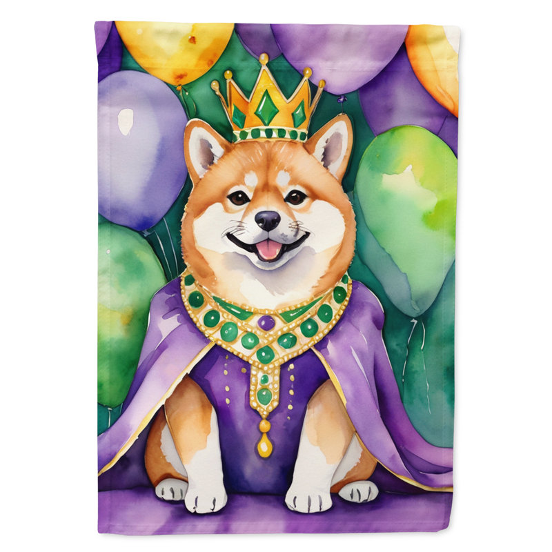 Double Sided 40'' H x 28'' W Polyester Mardi Gras House Flag