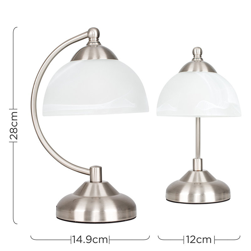 Woodside Metal Arched Lamp, Brushed Chrome