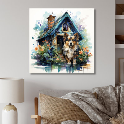 Cozy Sheltie Cottage - Art mural chien