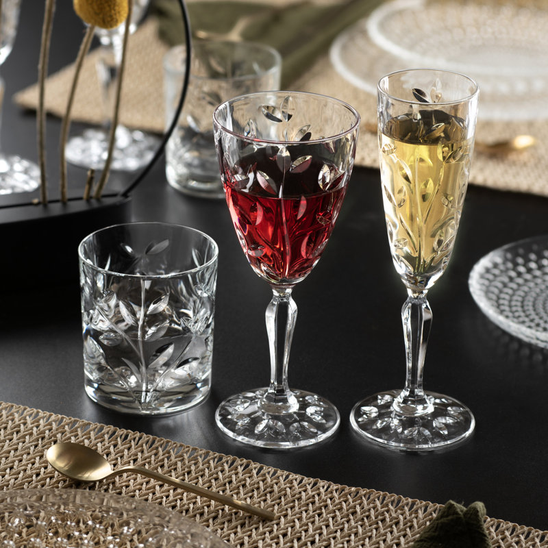 Lorren Home Trends Laurus, ensemble de 6 tiges de vin rouge de 8 oz fabriquées en Italie