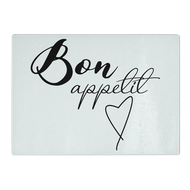 Bon Appetit Typography Chopping Board, 0.4cm H x 20cm W x 28.5cm L