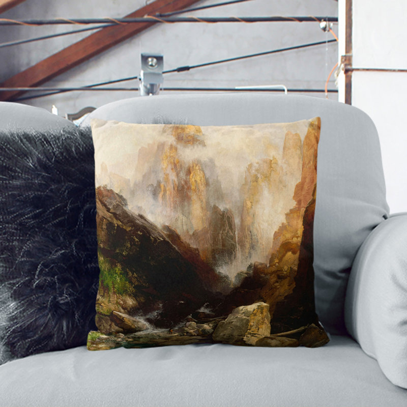 Mist In Kanab Canyon Utah Square Throw Cushion, Stone, 40cm H x 40cm W x 15cm D