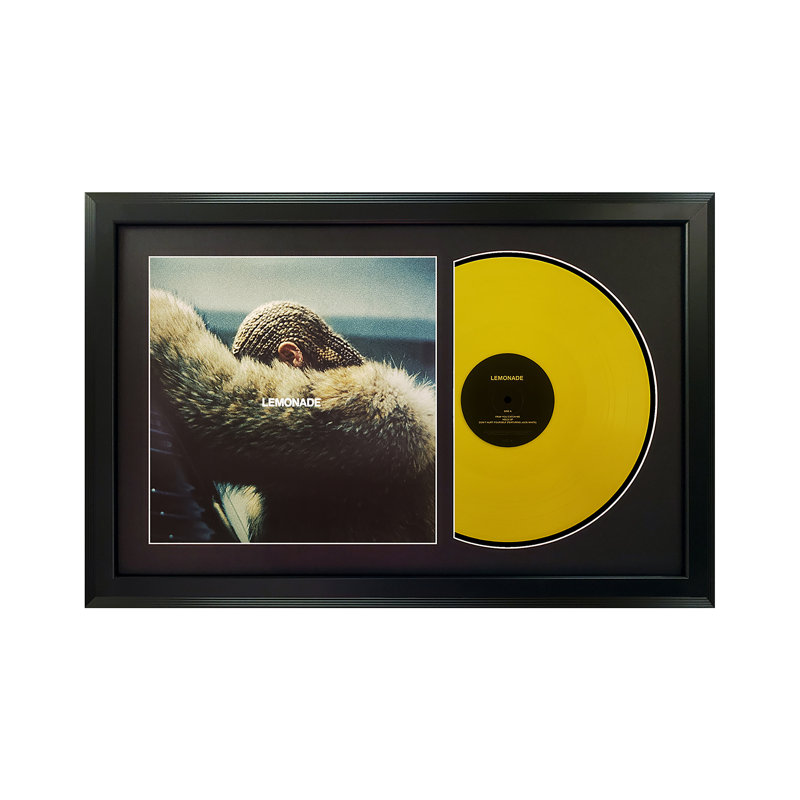 «Lemonade» de Beyoncé, art mural disque vinyle encadré, présentation de couverture d'albums, décor de souvenirs de musique, cadeau unique pour les amateurs de vinyle