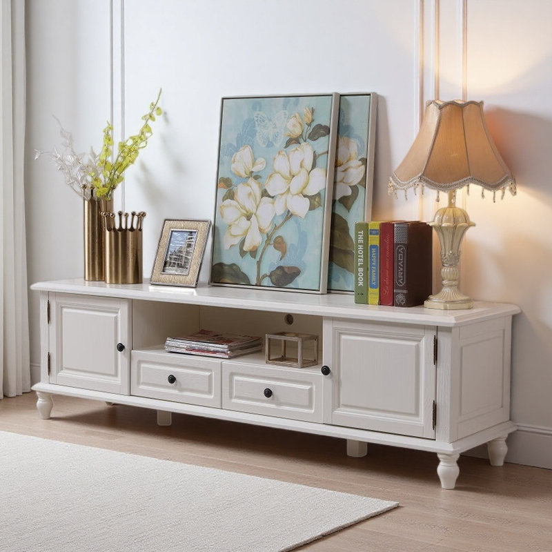 Meuble télé moderne et simple, Blanc cassé
