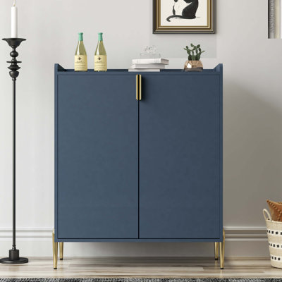 2 Doors Home Wine Bar Cabinet With Wine Rack & Adjustable Storage Shelf, Modern Sideboard With Soft-Closing Hinge, Dinning Room Buffet Cabinet, Liquor Cabinet Kitchen, Living Room Coffee Cart