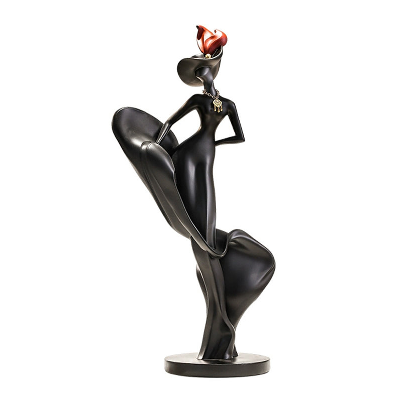 Figurine moderne en résine, Noir