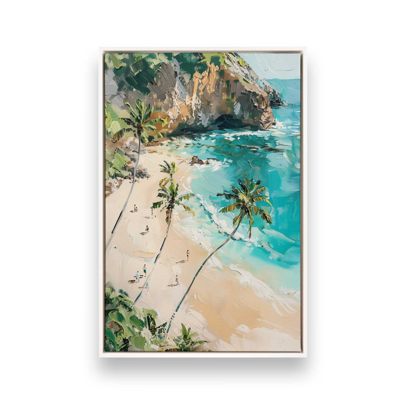 Costa Sereno I, reproduction d'art sur toile, Cadre flottant blanc opaque, 32 po x 48 po
