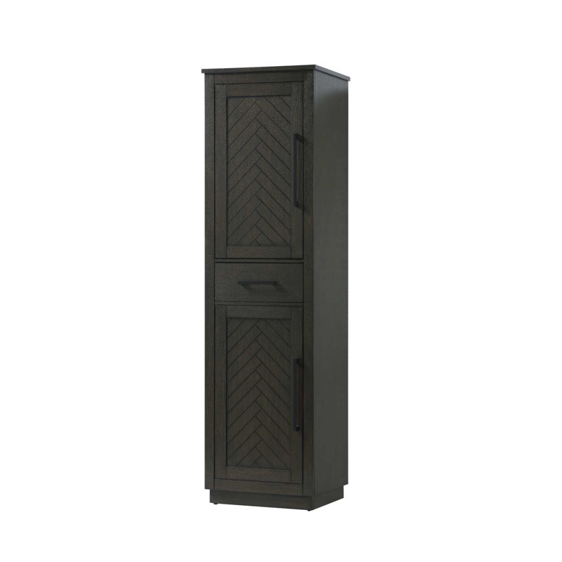20 inch Bath Storage Cabinet in Chocolate Oak, Chocolate Oak, 72" H x 20" W x 18" D