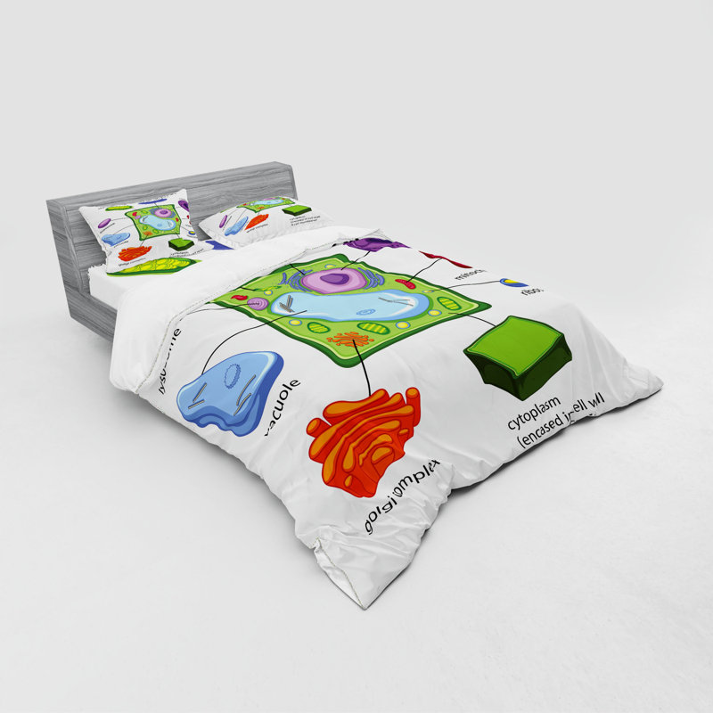 Ensemble de housse de couette éducatif, Housse de couette grand + 3 pièces supplémentair, Vert / rouge