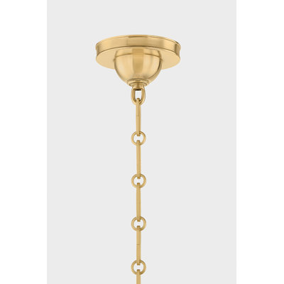 Cambridge Chandelier in Aged Brass/Soft Crimson by Mark D. Sikes