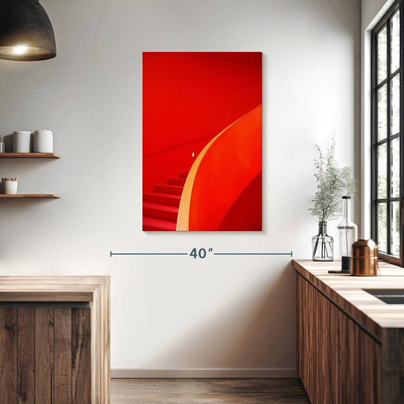 Lilie Red Staircase, 39" H x 26" W