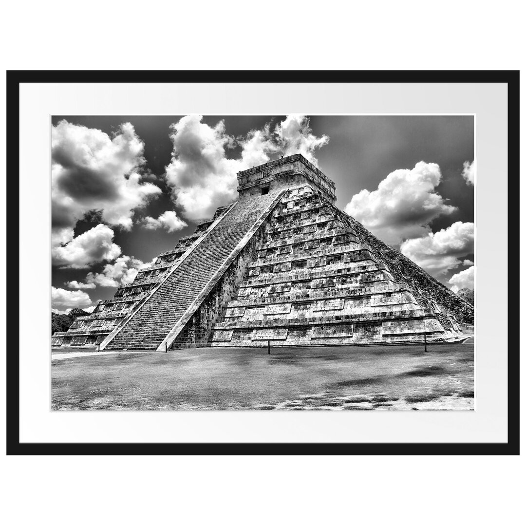 Gerahmtes Poster Maya Pyramide in Mexico