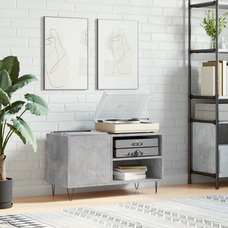 48cm H Media Cabinet, Concrete Grey