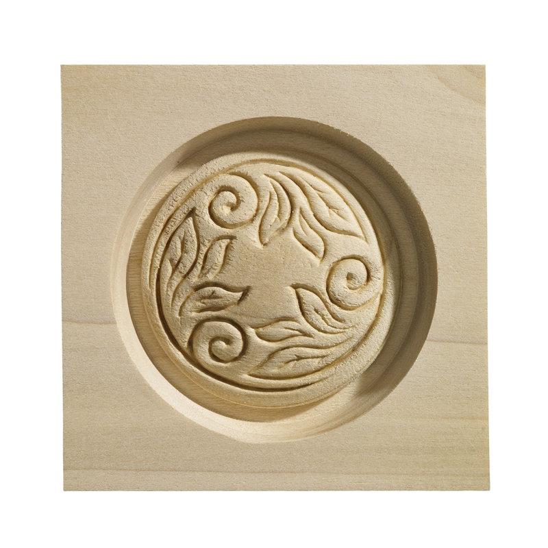 3.25'' Unfinished Wood Swirl Rosette Applique
