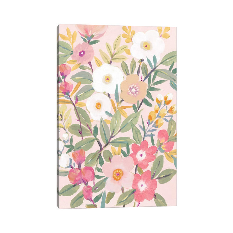 Pretty Pink Floral II by Tim OToole - Wrapped Canvas Painting, 30.48cm H x 20.32cm W x 1.9cm D