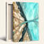 Aquarelle sur toile bleu sarcelle et beige-133549200