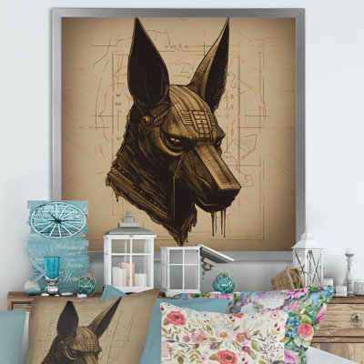 Anubis ancien égyptien, Jackal God, rétro - impression
