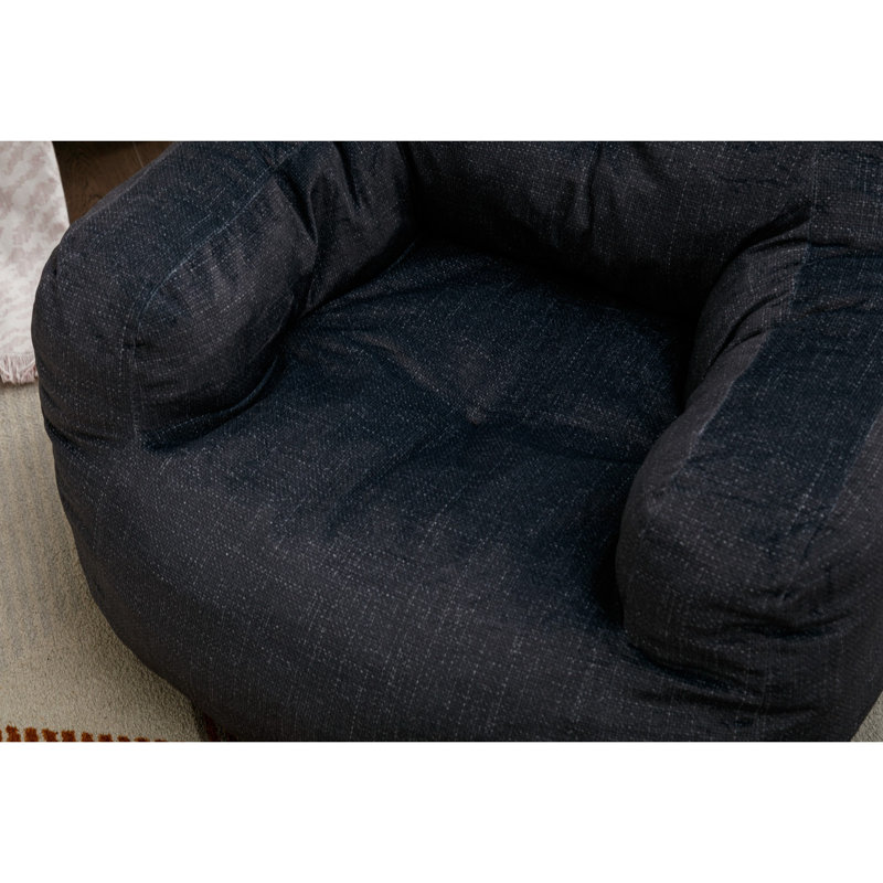 Fabric Bean Bag Chairs, Dark Gray Cotton Blend