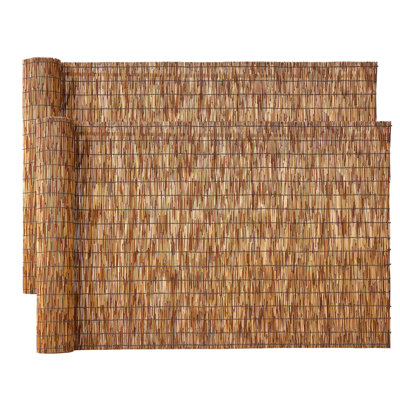 Natural Reed Fencing, 4 ft x 13.12 ft, Decorative Natural Reed Fencing Roll, Decorative Fence for Backyard Divider, Privacy Screen Panel Curtain for Balcony Patio Garden Backyard Outdoor