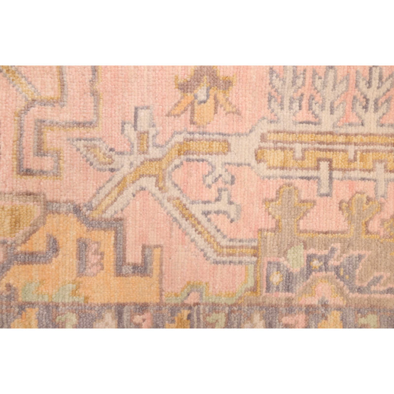 Tapis moderne rose Oushak 10 pi 3 po x 13 pi 9 po