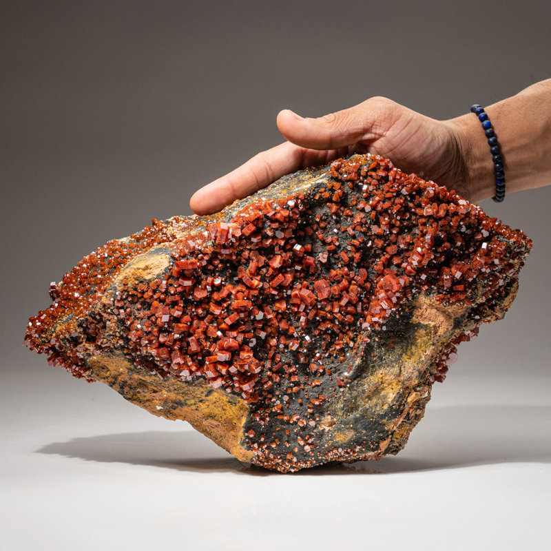 Vanadinite Crystal Cluster on Matrix from Mibladen, Atlas Mountains, Kh©Nifra Province, Morocco