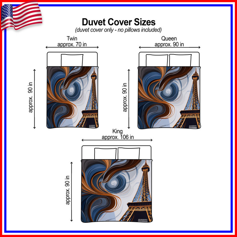 Housse de couette Tour Eiffel Bedding Architecture Modern, Grand lit