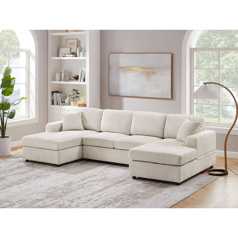 Canapé modulaire rembourré 3 pièces Laiton, 100 % polyester beige