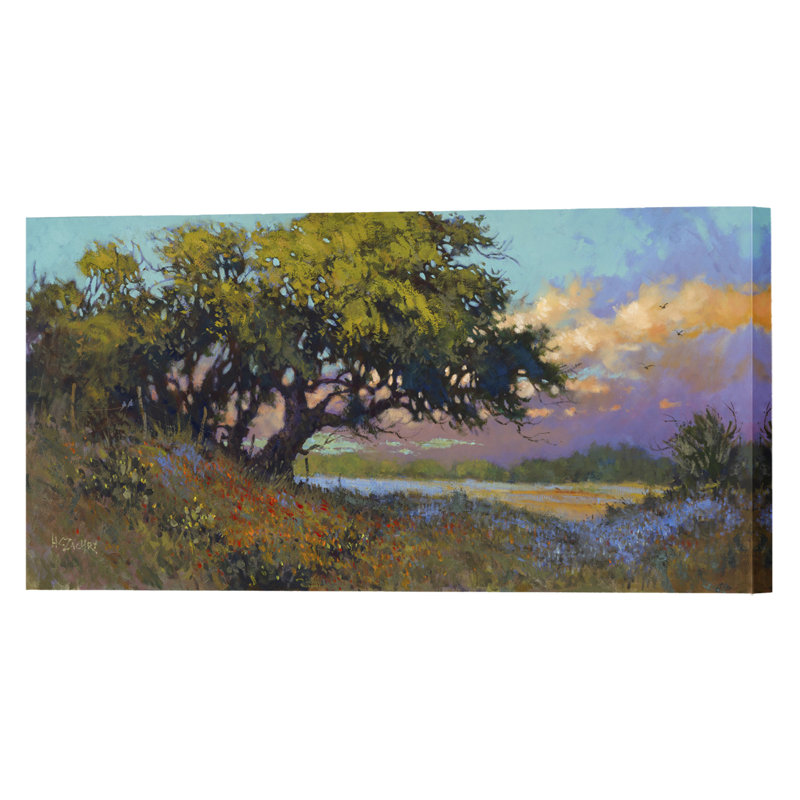 «Wildflower Evening», reproduction d'art sur toile tendue, H 20 po x l 40 po