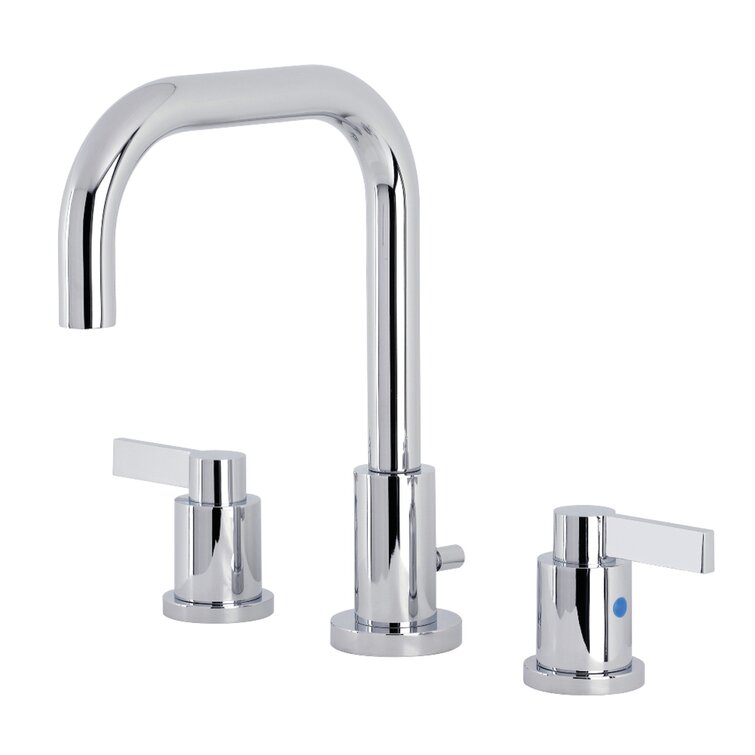 Widespread Bathroom Faucet with Drain Assembly