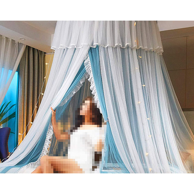 Bed Canopy, Blue/White
