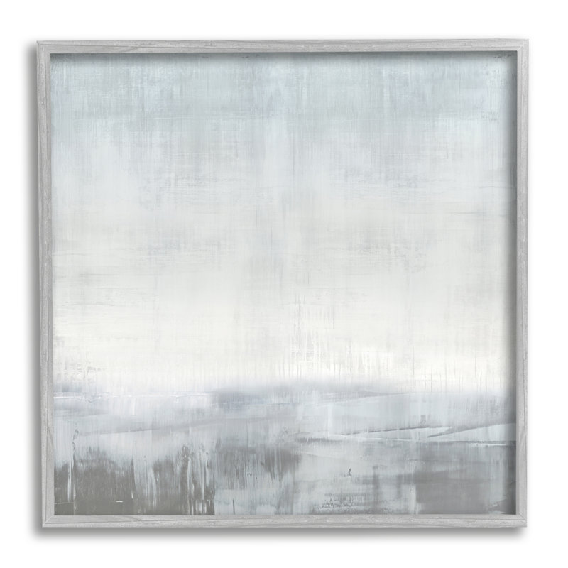 Gris contemporain décor encadré sur bois, H 24 po x l 24 po x P 1,5 po, Estampe numérique Farmhouse