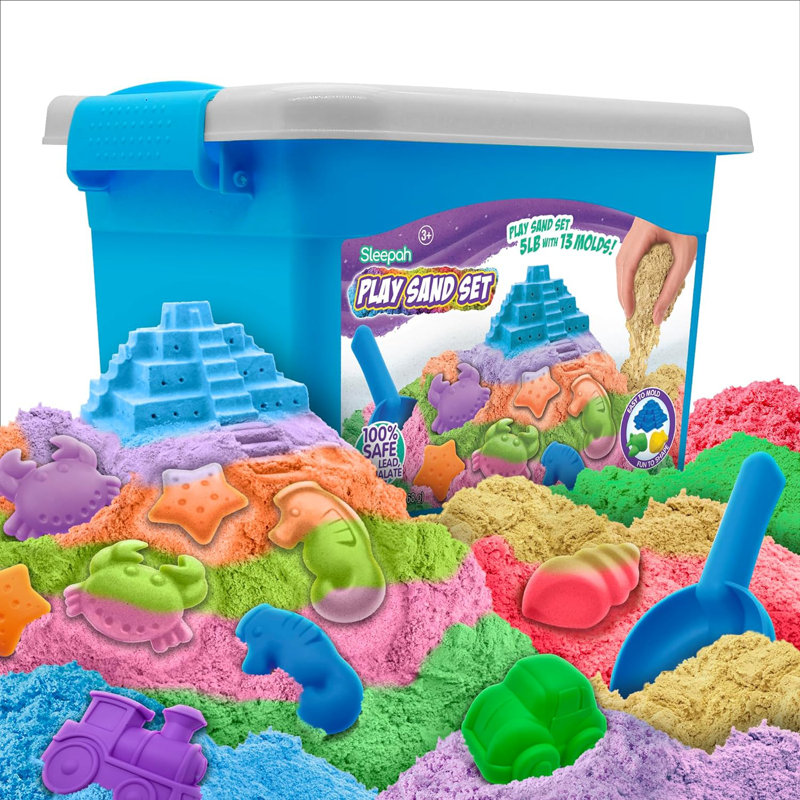 Ensemble de jeu de sable - 5LB de jouets sensoriels en sable 13 moules pour les filles garçons