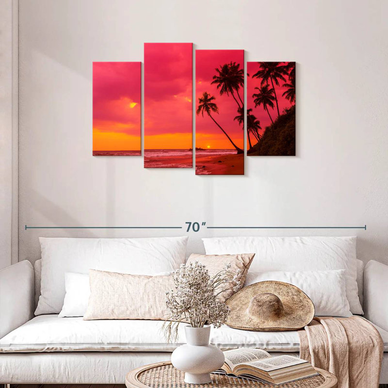 Coucher de soleil rose Gillard, H 27 po x l 43 po