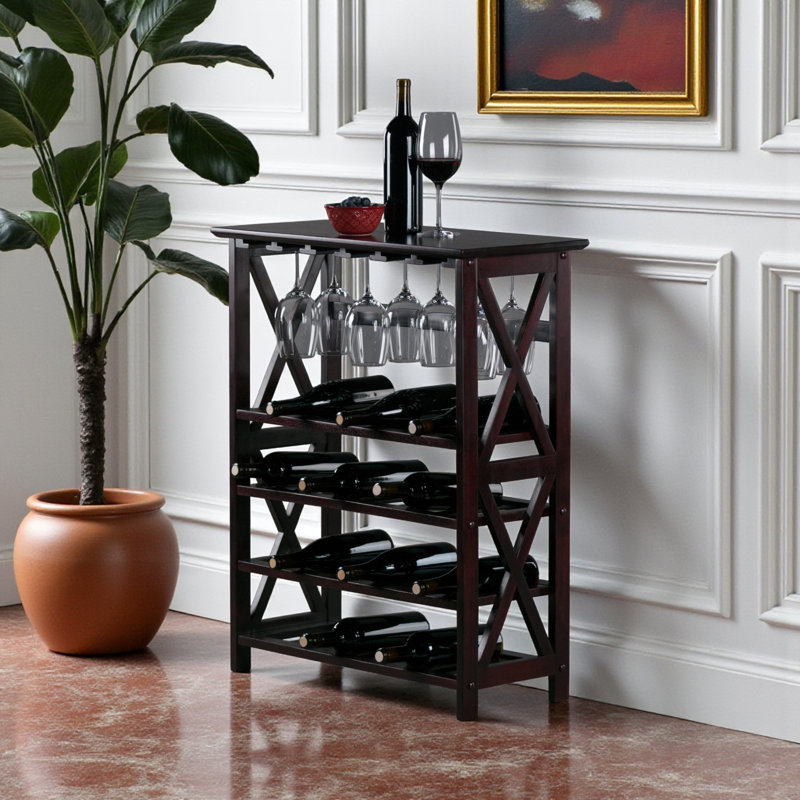 Bathurst 24 Bottle Wine Bottle & Glass Rack in Espresso