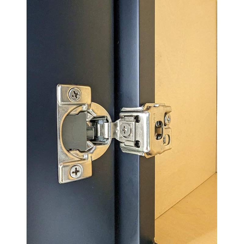 2 Piece Soft Close 1-1/4" Overlay Cabinet Hinge 105 Degree 6 Ways 3 Cam Adjustment