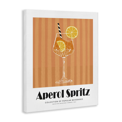Art mural classique sur toile Aperol Spirz, design par lettré et doublé