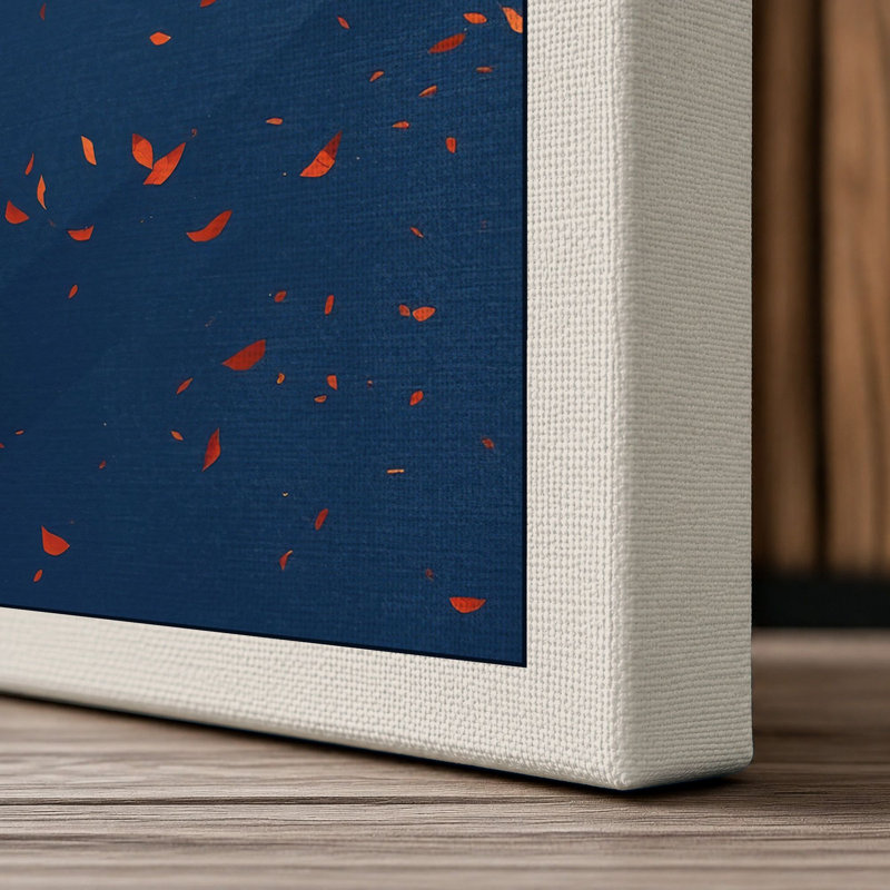 Burst of Fire Abstract - Wrapped Canvas, 36x24 - 91.4 x 61.0 cm, Cream Border