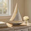 Harbor Crest Resin Sailboat Sculpture
