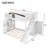 Twin Over Full Bunk Bed with Storage Staircase, Slide, Wardrobe and Shelf, Space-Saving Wood Bunk Bed, White+Espresso-1950821871
