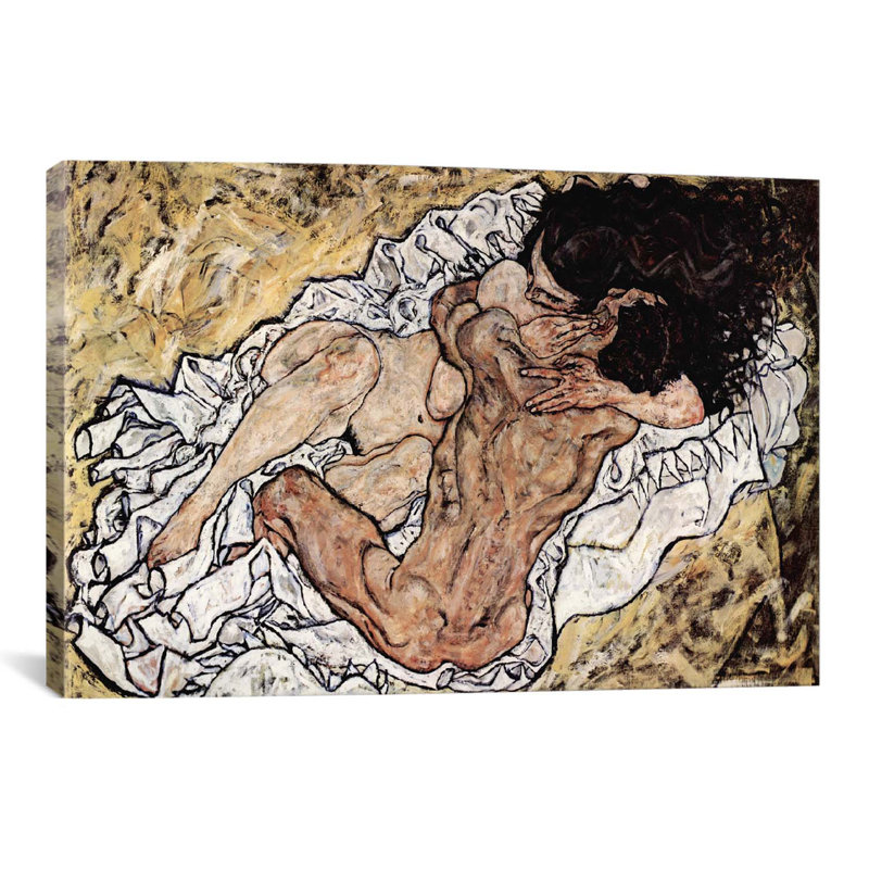 Reproduction d’art sur toile tendue, "the egoned (the aime)" par shiele, H 26 po x l 40 po x P 1,5 po, Toile tendue