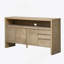 60" 3-Door Sideboard With 3 Drawers - Modern Solid Ash Veneer MDF Sideboard, Semi-Open Shelf & Centre Semi-Circular Cutout In Back Panel, Large Storage Cabinet-1050076855