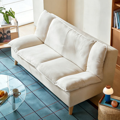 White Cotton Linen Standard Sofa cushion Loveseat