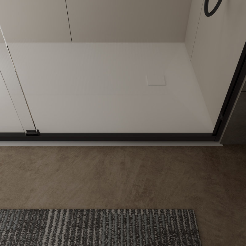 56”-60”W*72”H Double Sliding Shower Door with 5/16”(8mm) Thickened Upgrade Tempered Glass,aluminum alloy hardware,Matte Black
