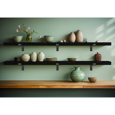 2 Piece Oak Bracket Shelf