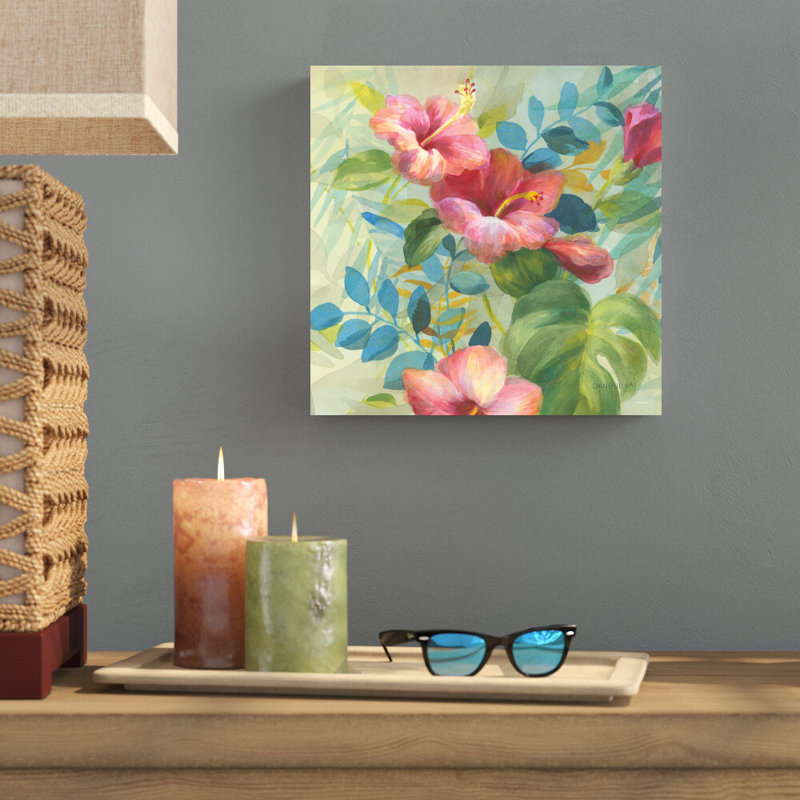 «Hibiscus Garden II» par Danhui Nai, reproduction d'art sur toile tendue, H 12 po x l 12 po