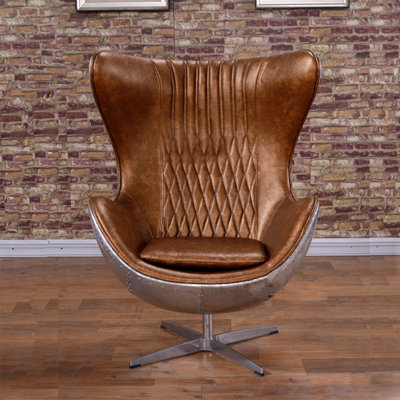 Zohrah Faux Leather Swivel Accent Chair