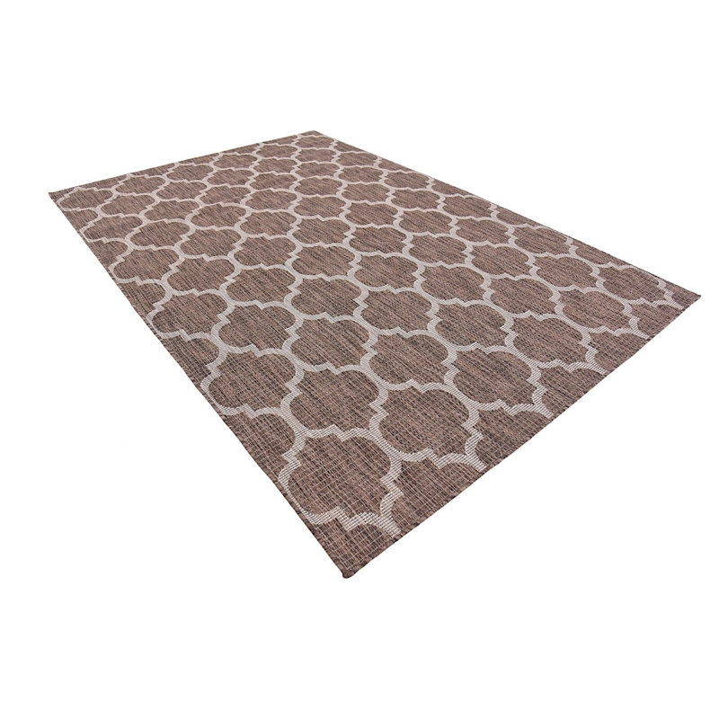 Outdoor Veranda Area Rug Mushroom Color, Rectangle 4' x 6'