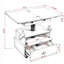 Table de bout roulante à hauteur ajustable laquée ultrabrillante avec station de charge et roues universelles avec freins, table à plateau relevable multifonctionnelle avec tiroirs de rangement pour la chambre à coucher du salon-133087295