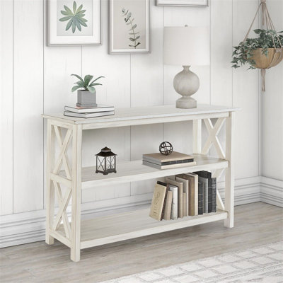Table de vestibule de style campagne contemporaine blanc antique Pembre