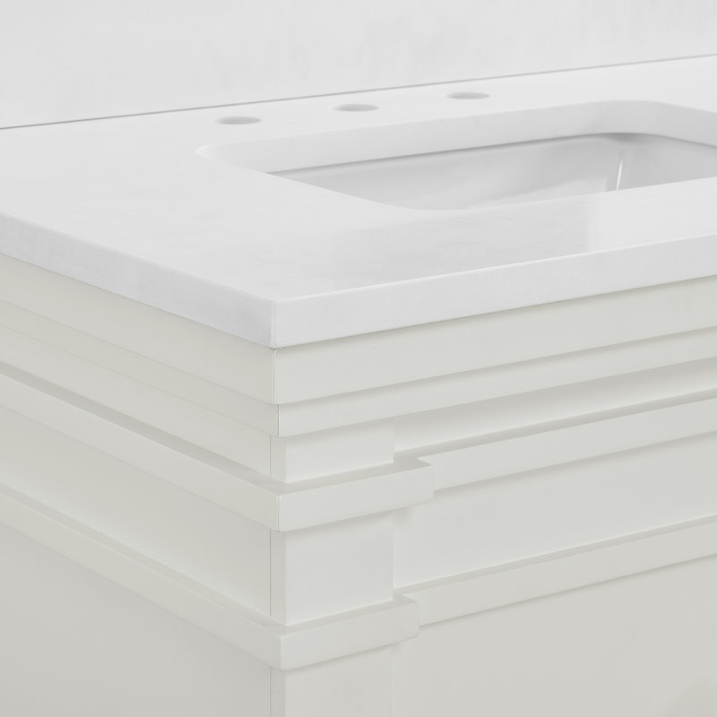 FLW Harmony 36 Wood Sink Vanity, White, 60
